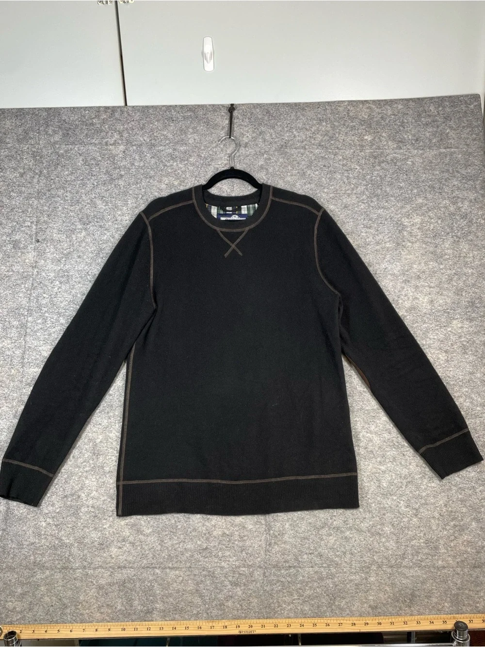 Canterbury Cashmere Men's Black Crewneck Sweater Minimalist Cozy Comfy Large - Picture 2 of 15